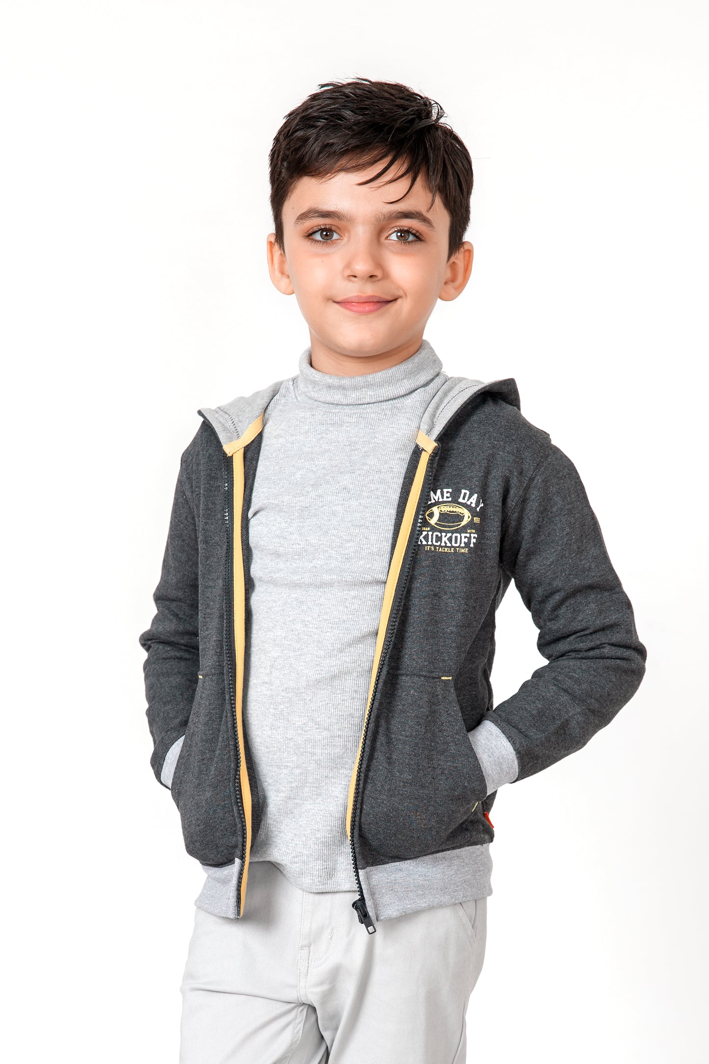 Boys Charcoal Grey Hoodie