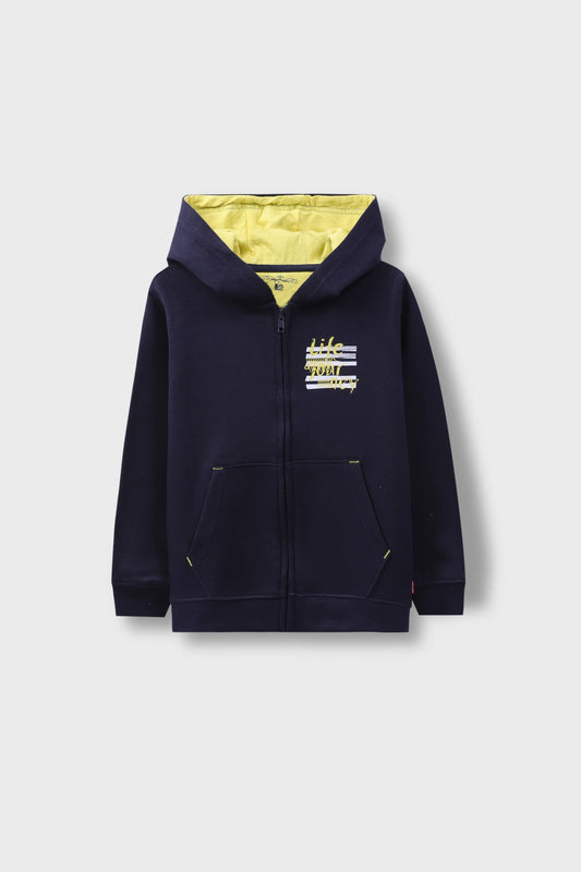 Boys Navy Blue Fleece Hoodie