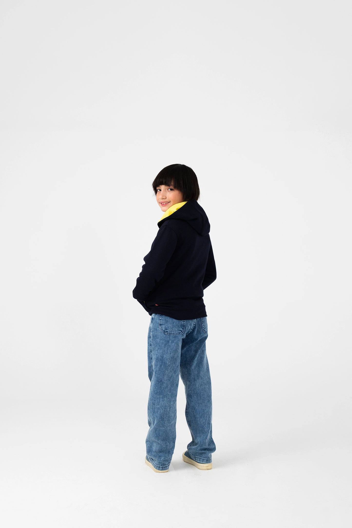 Boys Navy Blue Fleece Hoodie