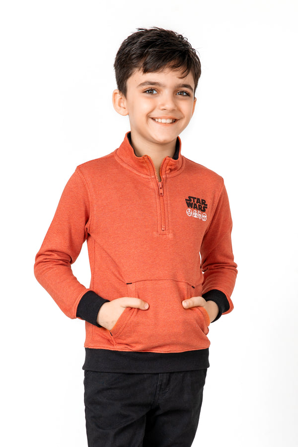 Boys Rust Half Zipper