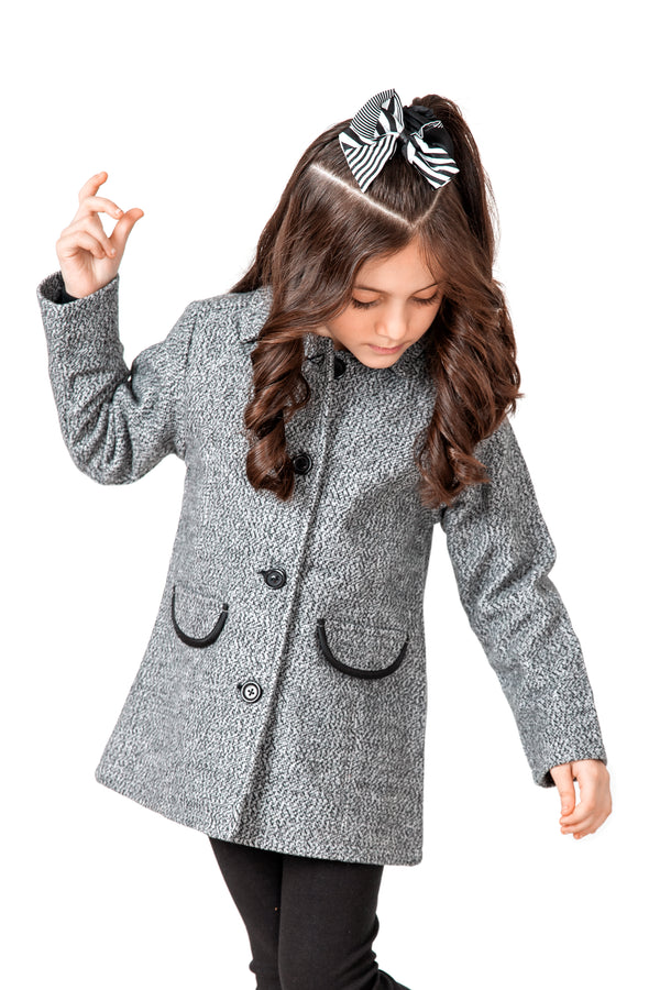 Girls Grey Felt Jacket