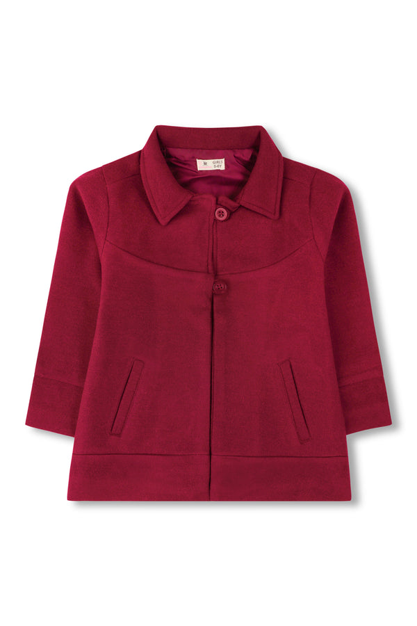 Girls Red Felt Jacket