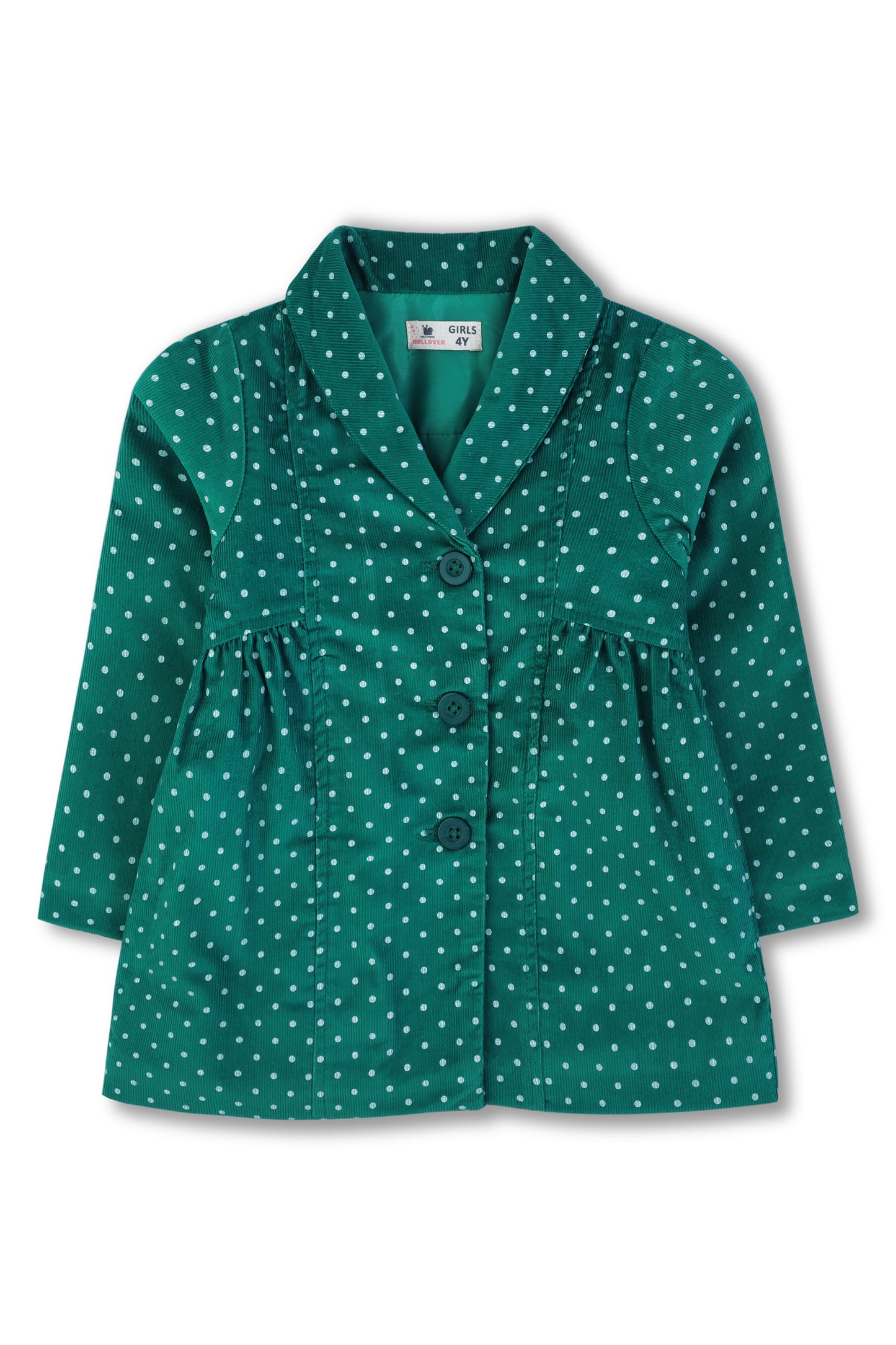 Girls Teal Corduroy Coat