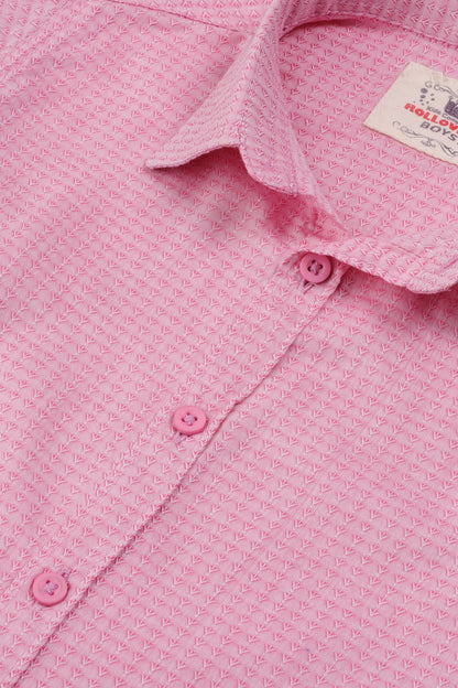 Boys Pink Casual Shirt