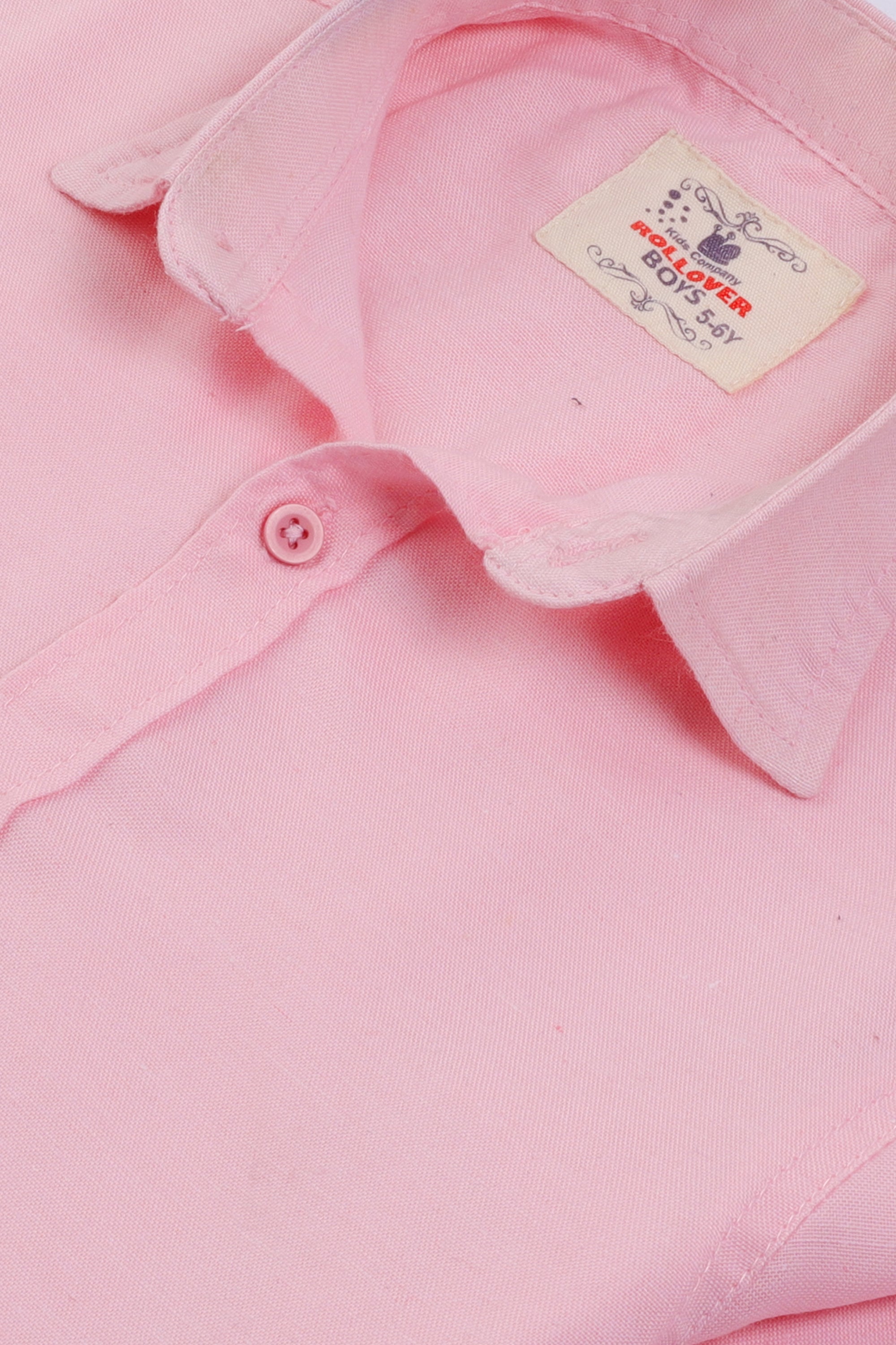 Boys Pink Chambray Casual Shirt