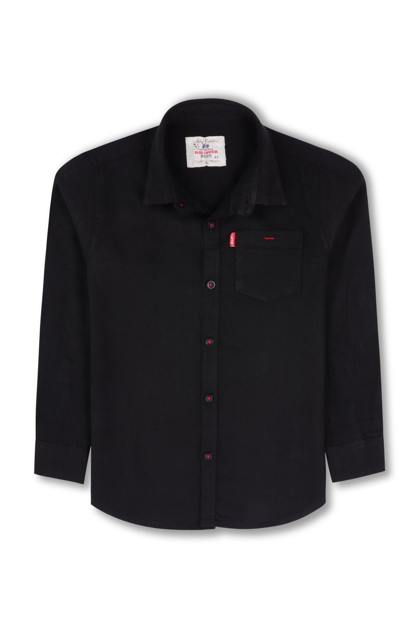 Boys Black Chambray Casual Shirt