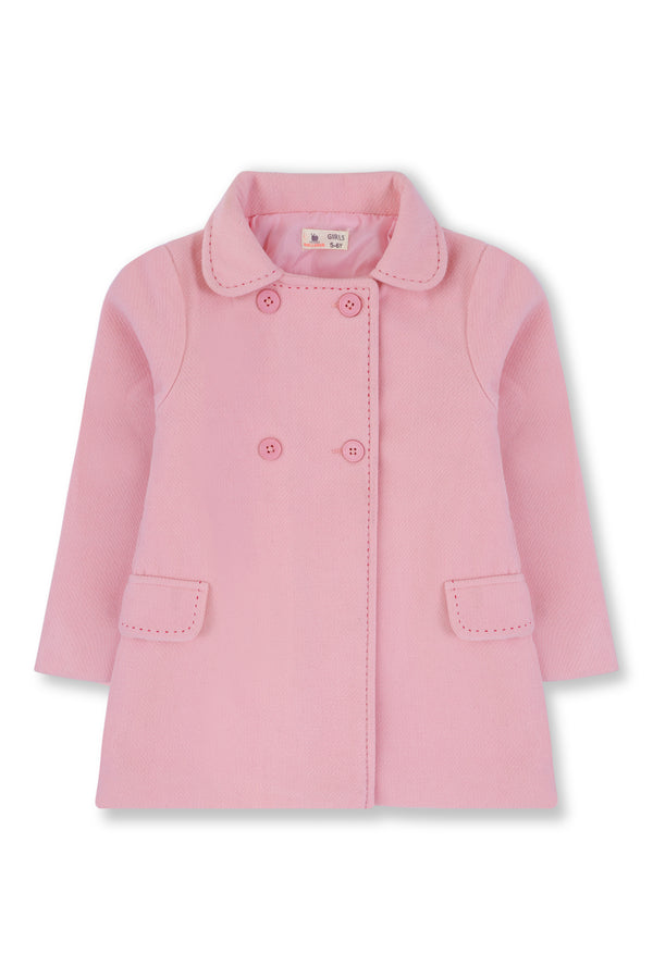 Girls Light Pink Felt Coat