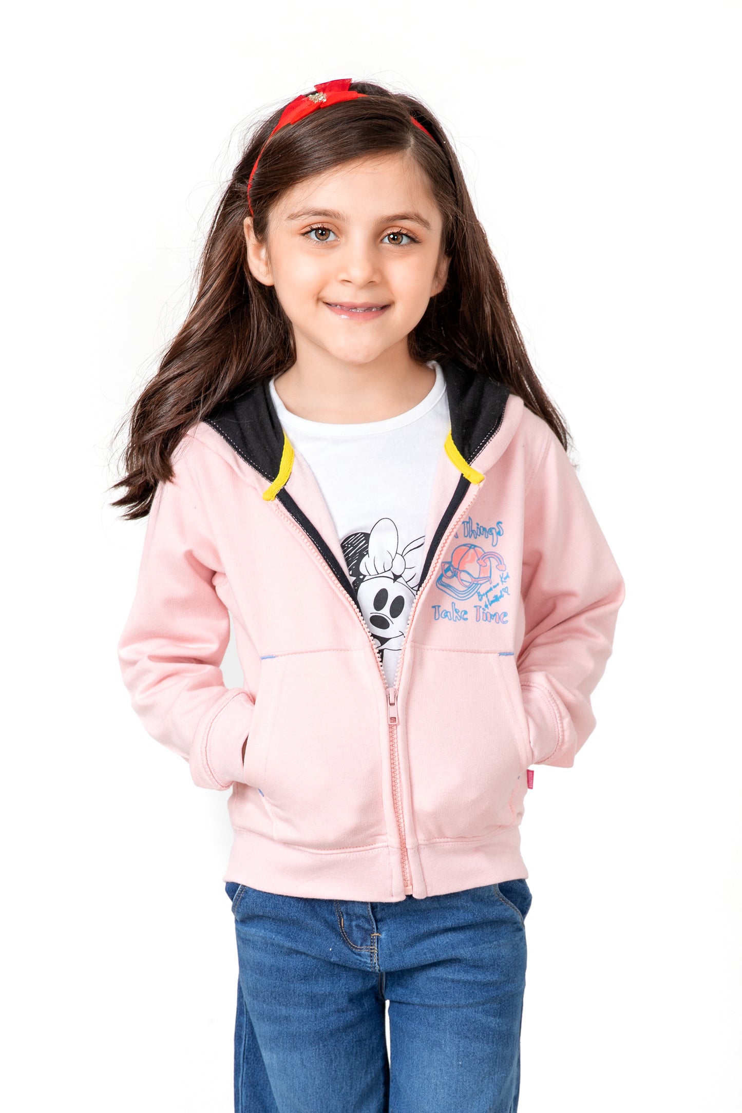 Girls Pink Fleece Hoodie