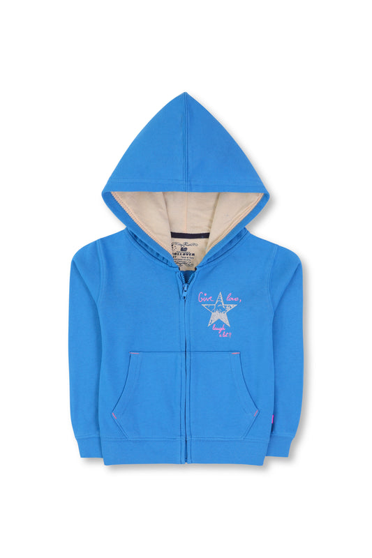 Girls Sky Blue Fleece Hoodie