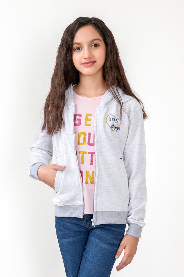 Girls Oatmeal Fleece Hoodie