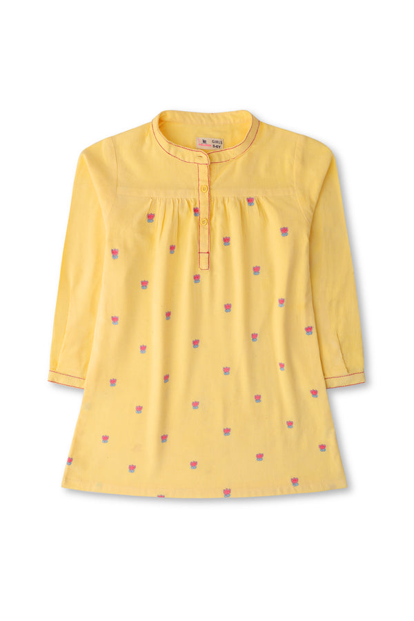 Girls Yellow Corduroy Top