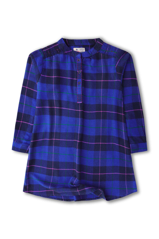 Girls Navy Blue Flannel Top