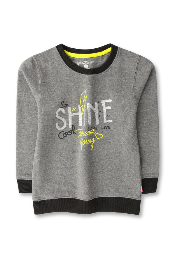 Girls Grey Glitter Sweatshirt