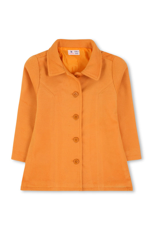 Girls Mustard Felt Coat