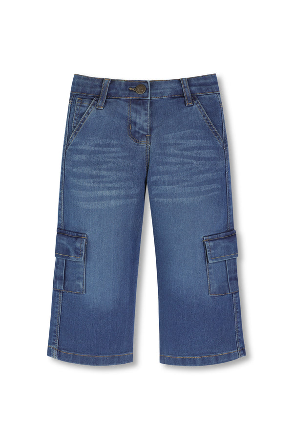 Girls Denim Wide Leg Jeans