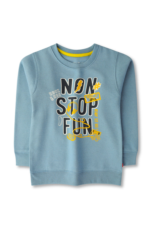 Boys Sky Blue Fleece Sweatshirt