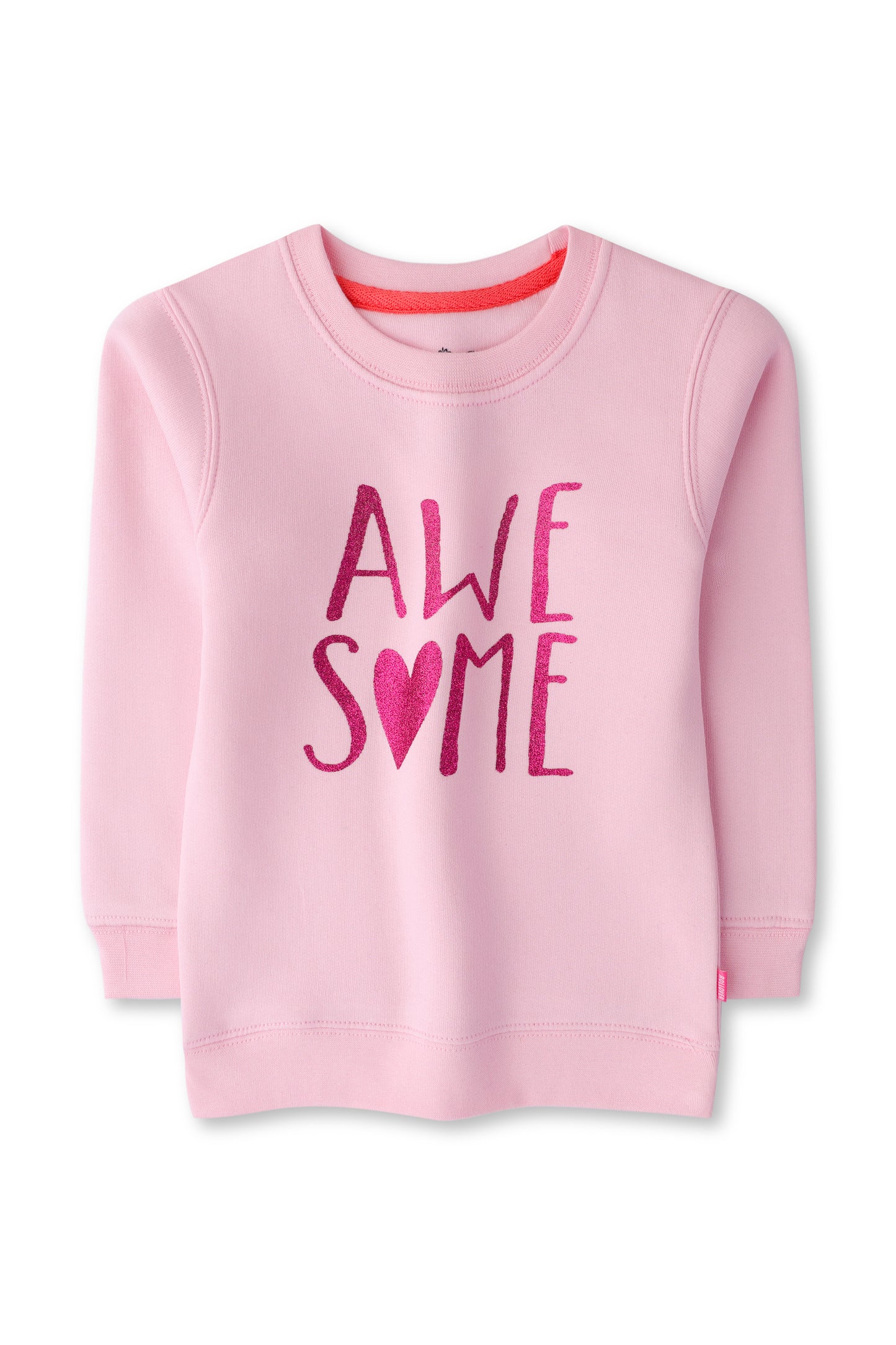 Girls Pink Fleece Graphic Sweatshirt