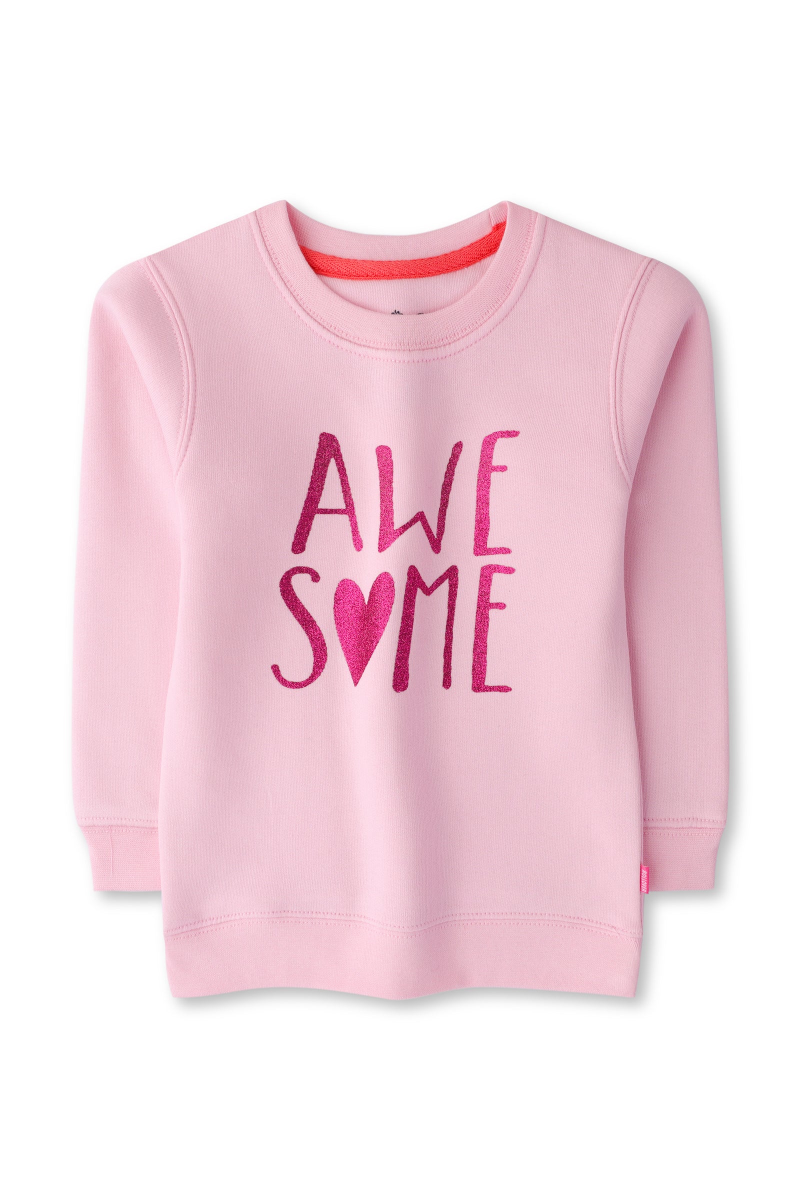 Girls Pink Fleece Graphic Sweatshirt