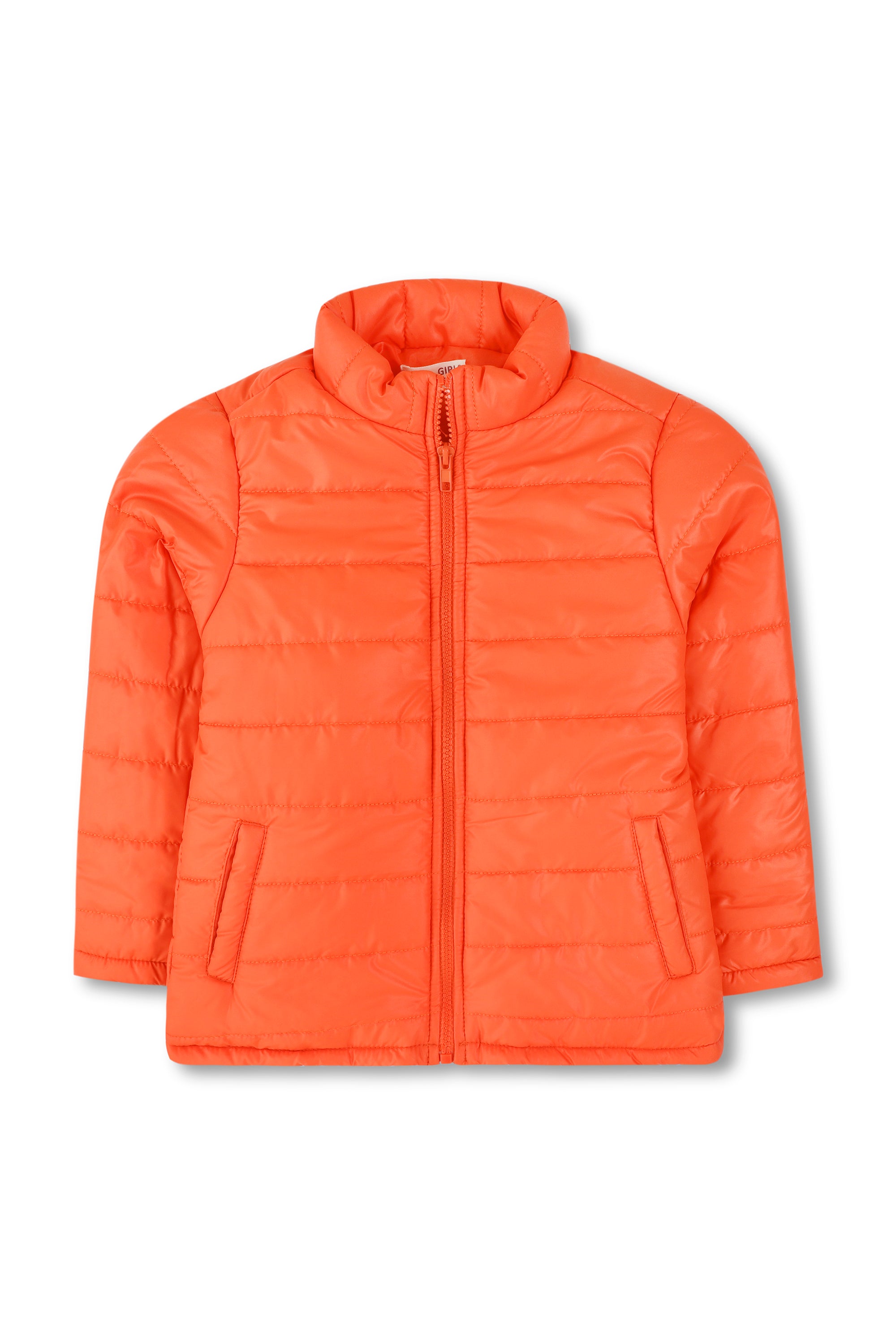 Girls Orange Puffer Jacket