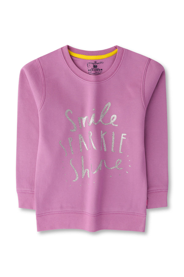 Girls Light Purple Sparkle Sweatshirt