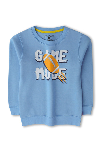 Boys Blue Graphic Fleece Sweatshirt