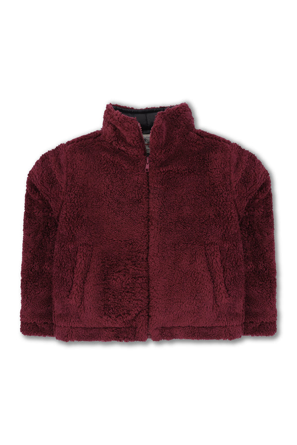 Boys Maroon Zip-up Fleece Jacket