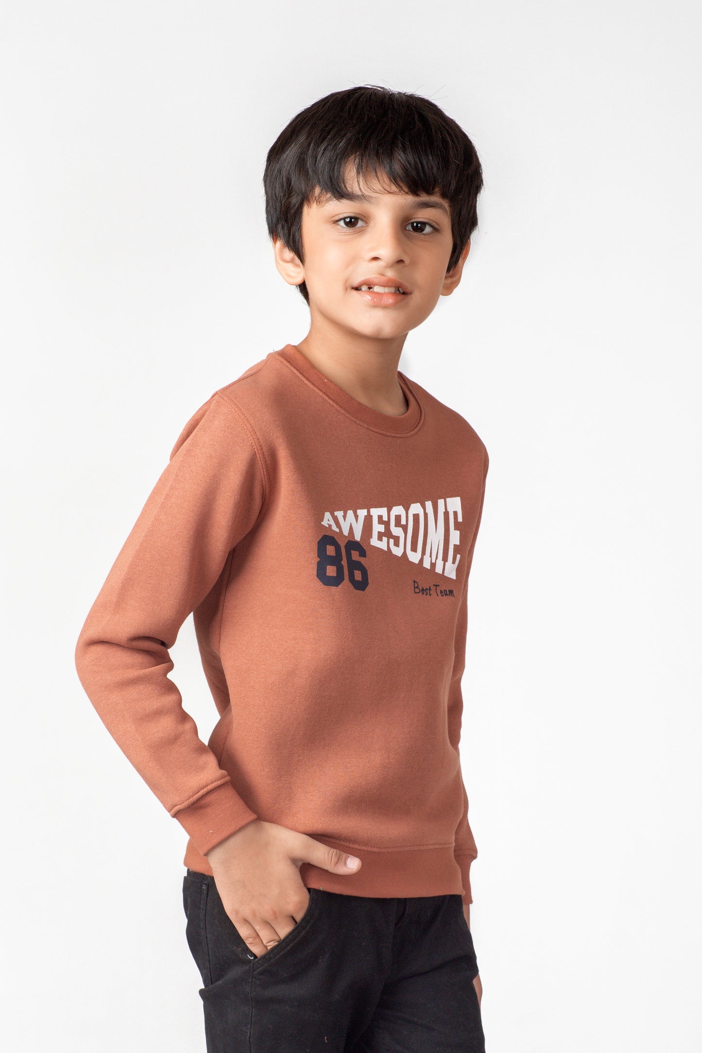 Boys Rust Fleece Sweatshirt