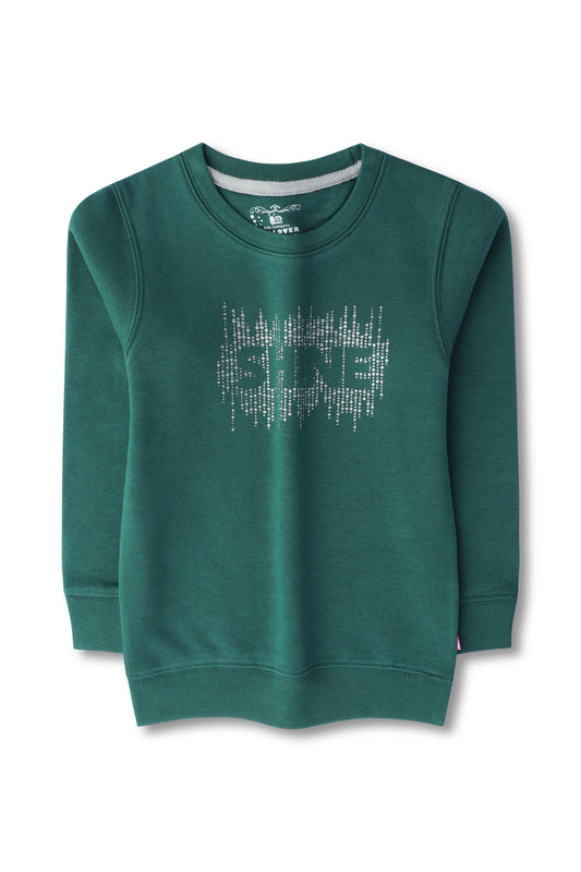 Girls Teal Fleece Sweatshirt