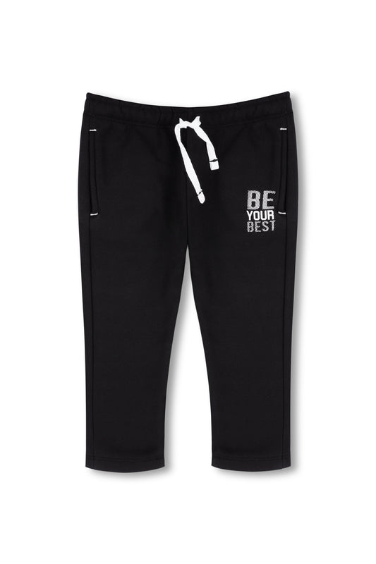 Boys Black Fleece Trouser