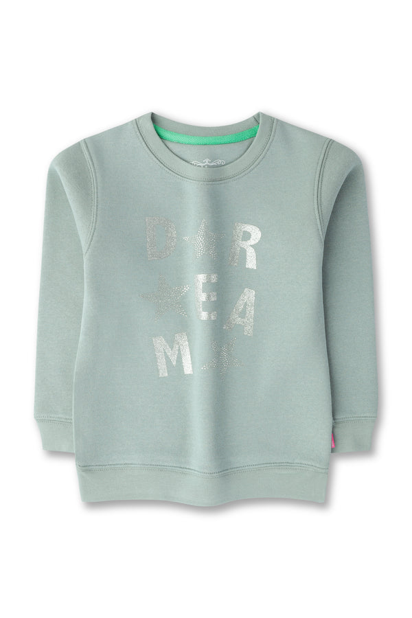 Girl Light Green Fleece Sweatshirt