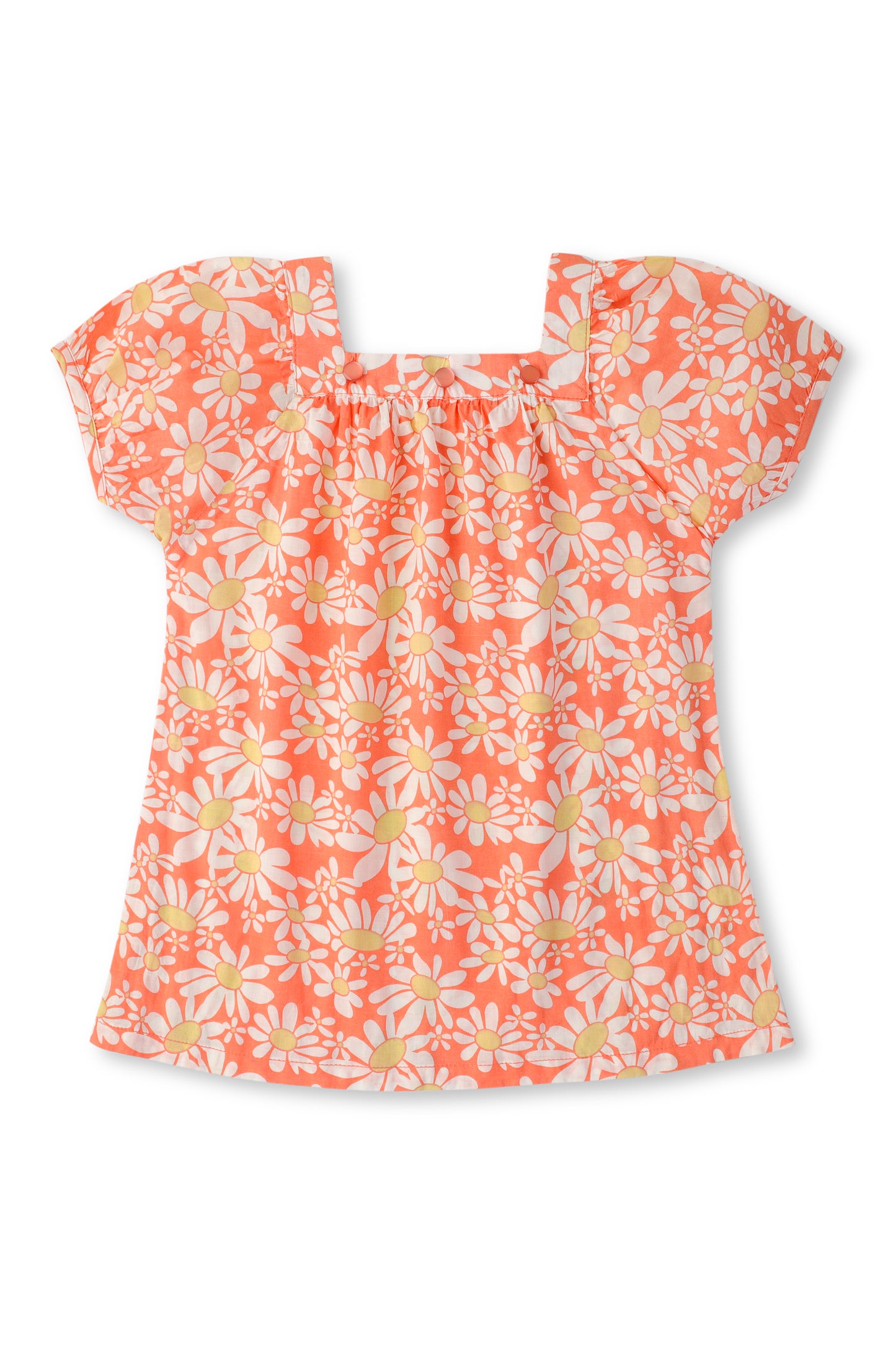 Orange Floral Cotton Top