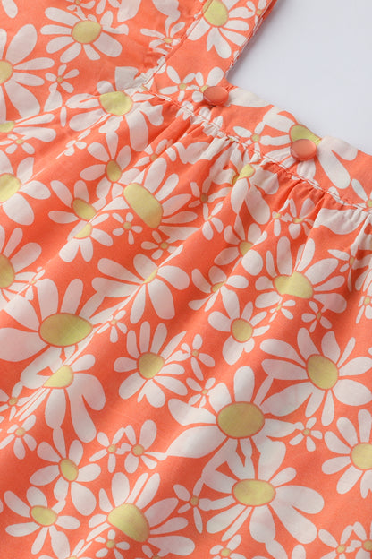 Orange Floral Cotton Top