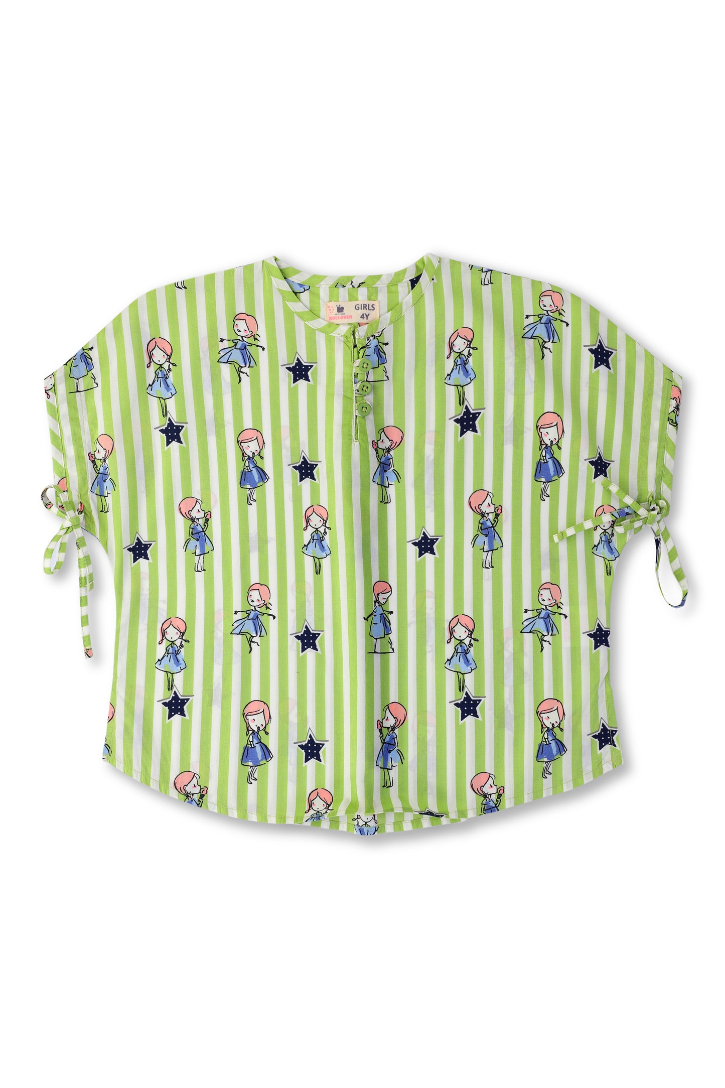 Girls Green Boxy Shirt