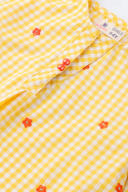 Girls' Cotton Check Top