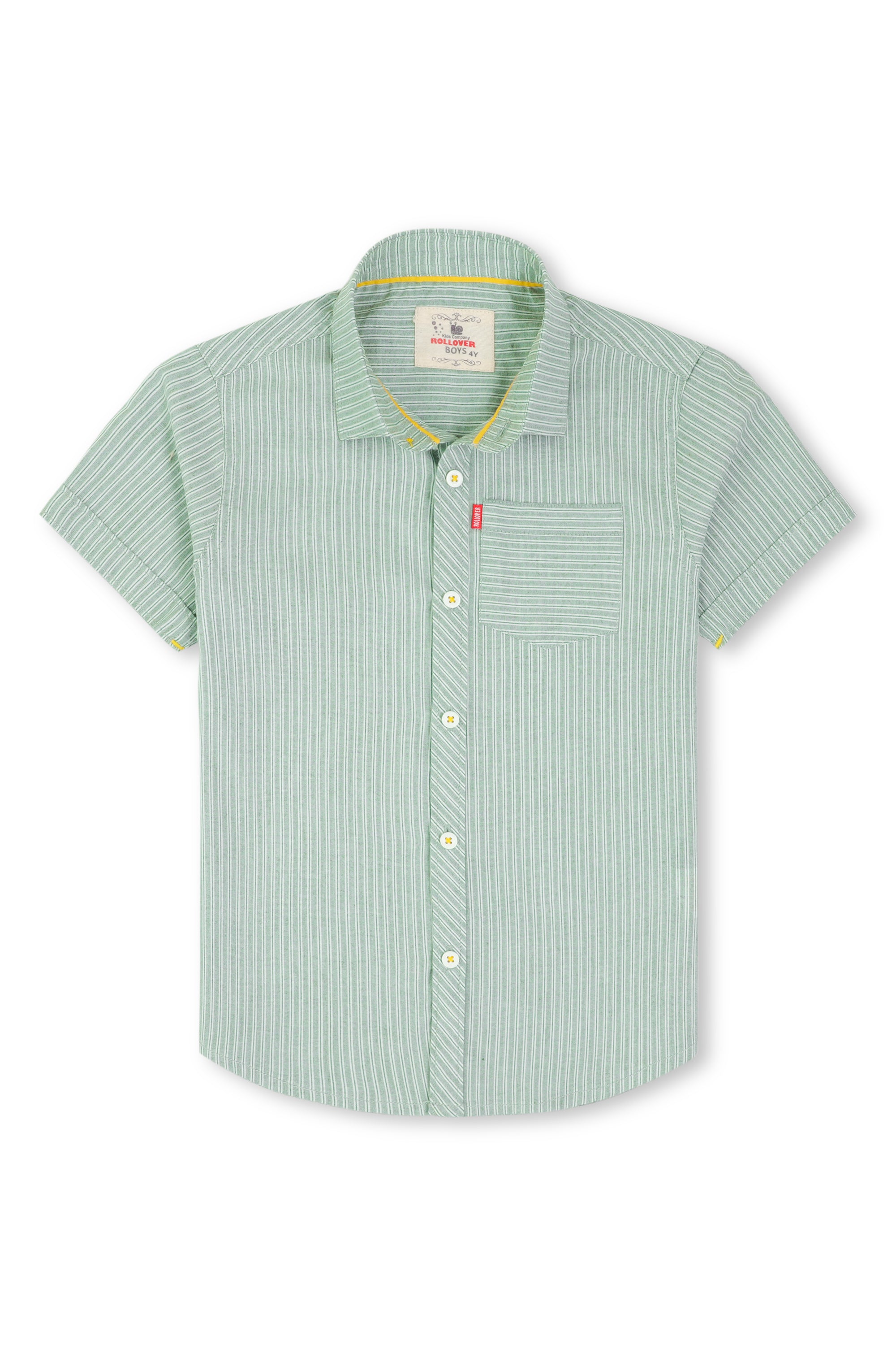 Green Striped Casual Shirt