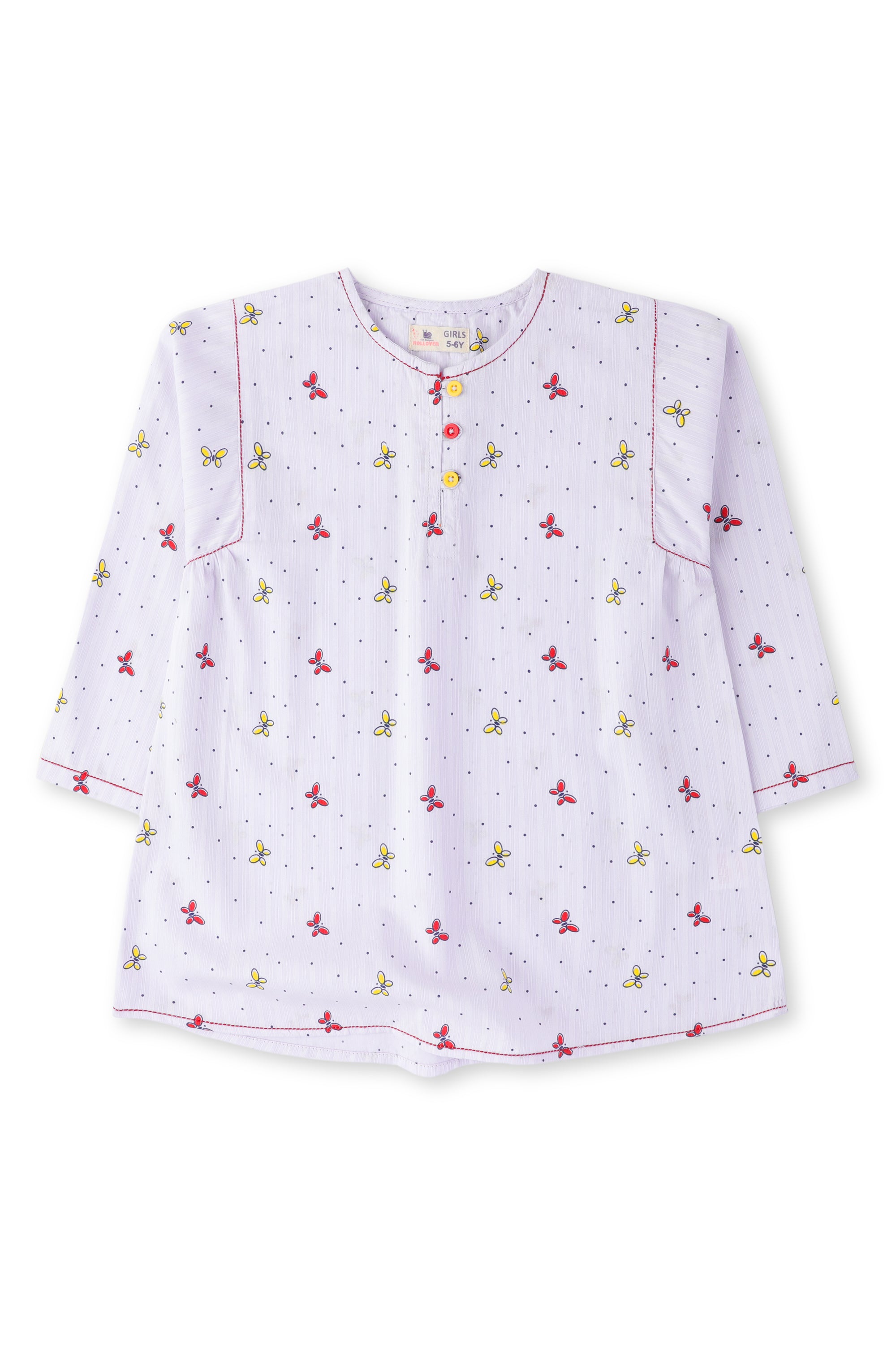 Lilac Butterfly Girls Top