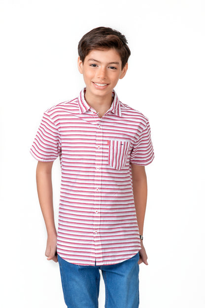 Red Stripes Casual Shirt