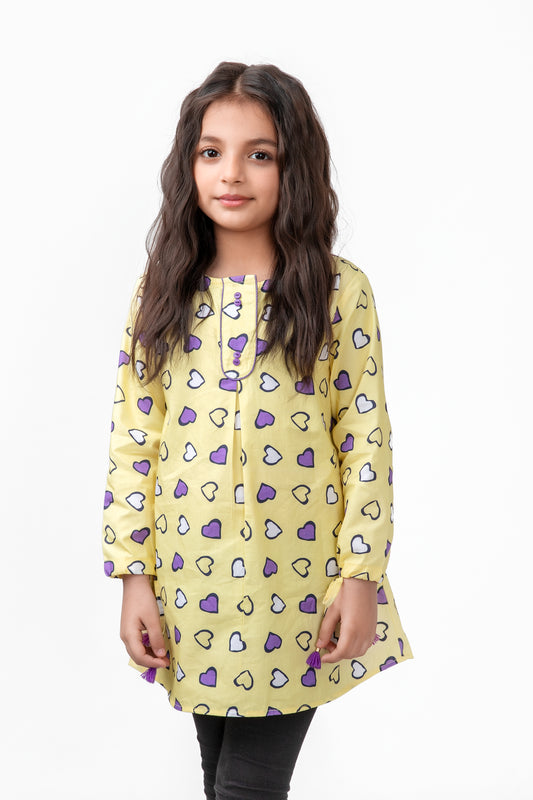 Hearts Yellow Girls' Top