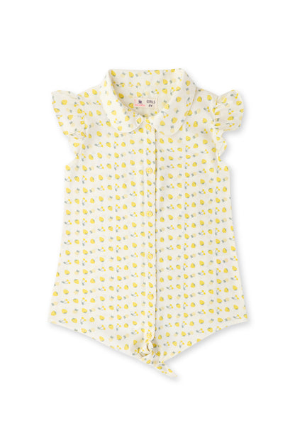 Yellow Strawberry Cotton Top