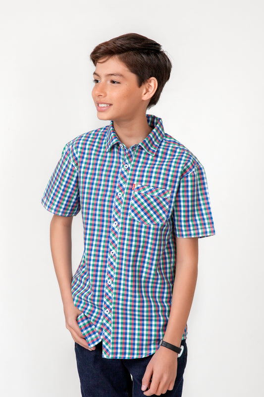 Bold Check Cotton Casual Shirt