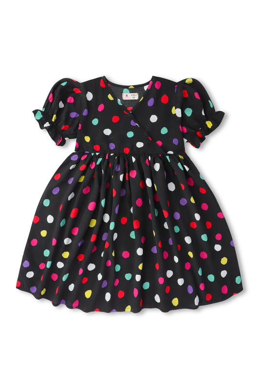 Multicolored Polka Dot Dress