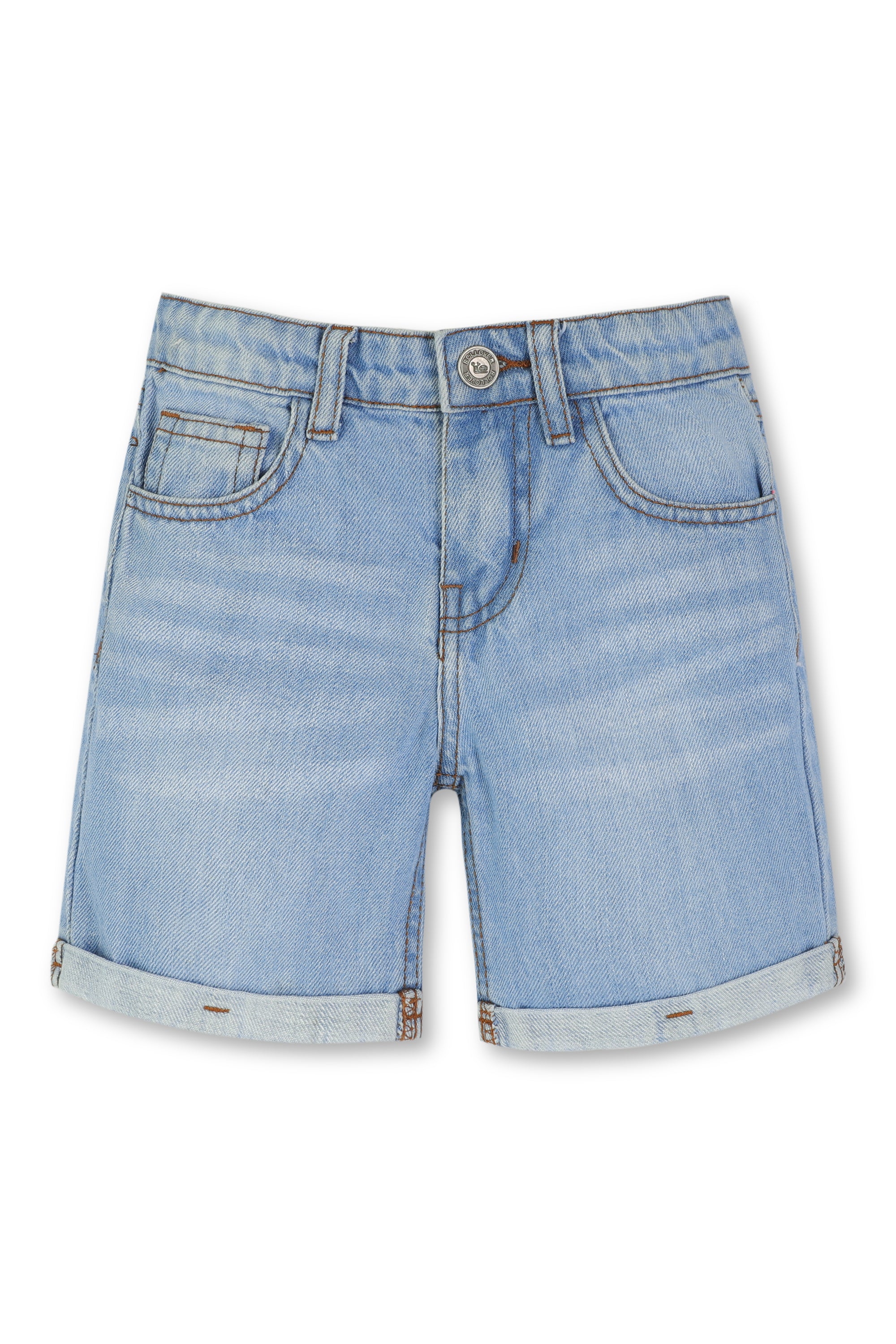 Boy's Blue Cuffed Denim Shorts