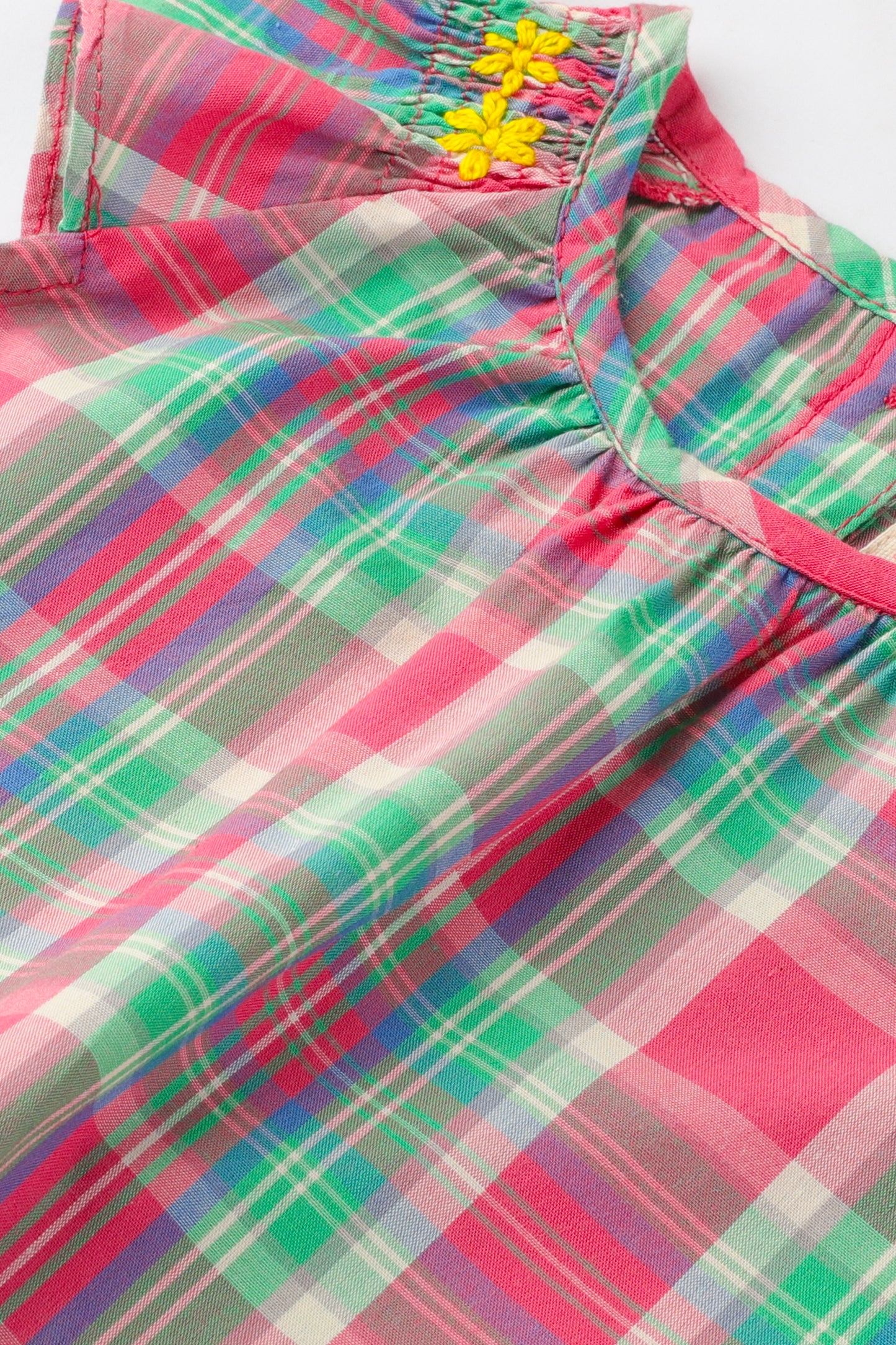 Pink & Green Cotton Dress