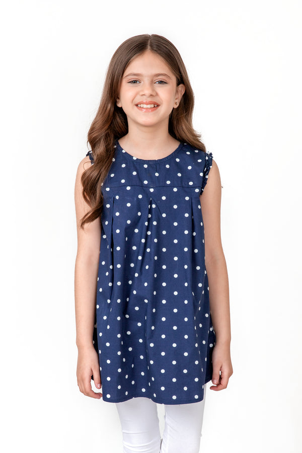 Polka Dot Pleated Top