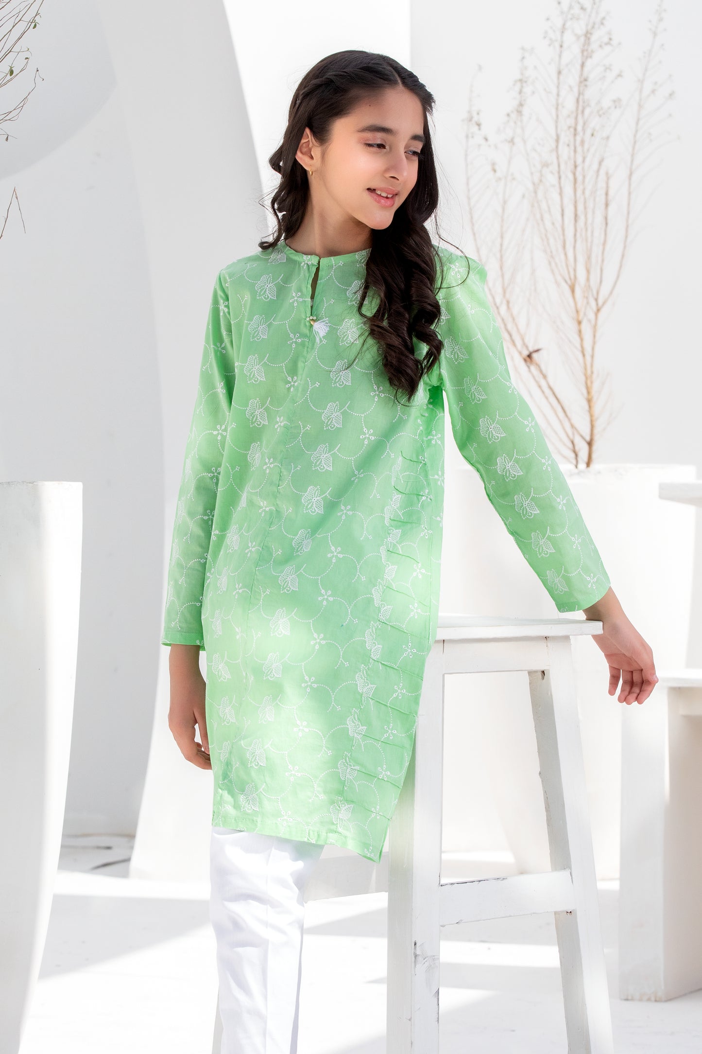 Green Chicken Kurta Set