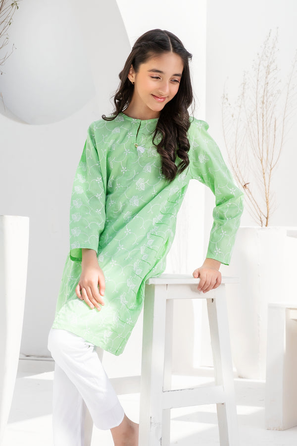 Green Chicken Kurta Set