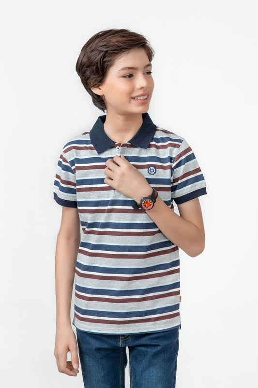 Striped Jersey Polo