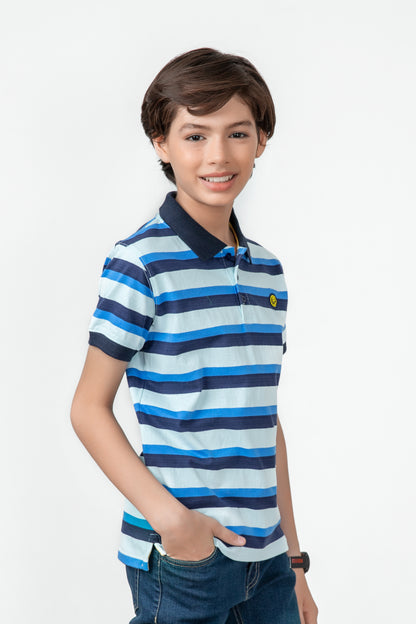 Blue Striped Polo