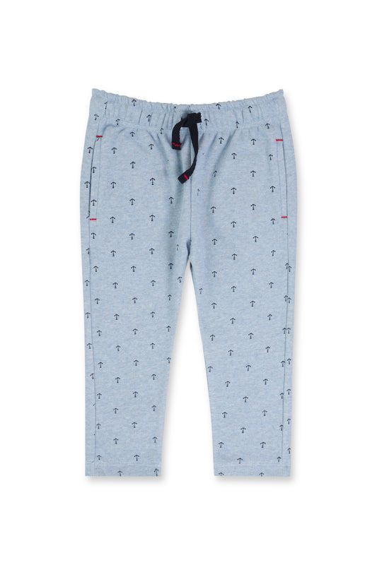 Anchor Print Grey Boys Trousers