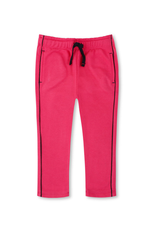 Girls Pink Solid Trousers